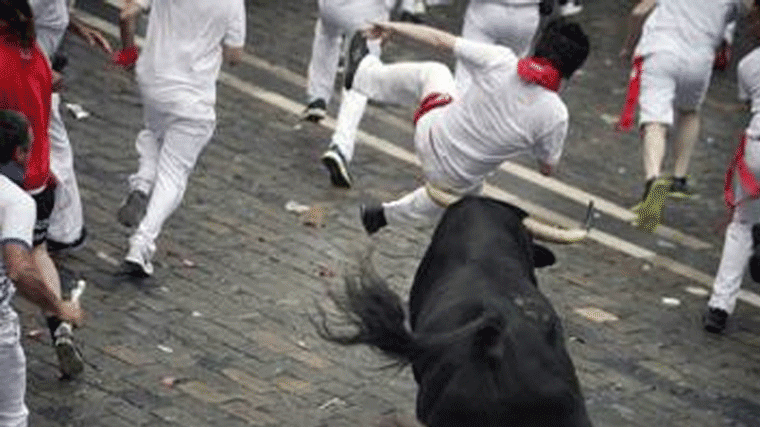 Un madrileño de 26 años herido en el 4º encierro de los Sanfermines