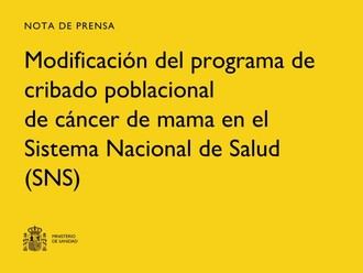 Ampliación del cribado de cáncer de mama a mujeres de 45 a 74 años