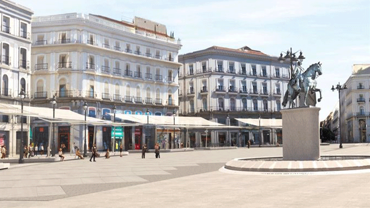 Un millón de euros para la instalación de los toldos que darán sombra a los bancos de la Puerta del Sol