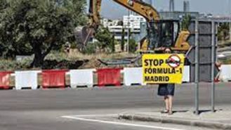 La Plataforma STOP Fórmula 1 protesta por las obras y la tala: Ifema dice haber trasplantado ya 177 árboles