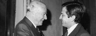 Josep Tarradellas junto al entonces presidente Adolfo Suárez