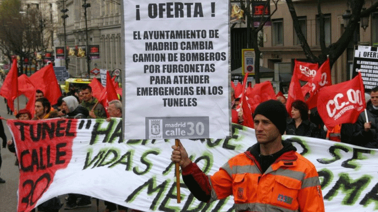 Trabajadores de túneles de la M-30 se concentrarán para exigirr su remunicipalización