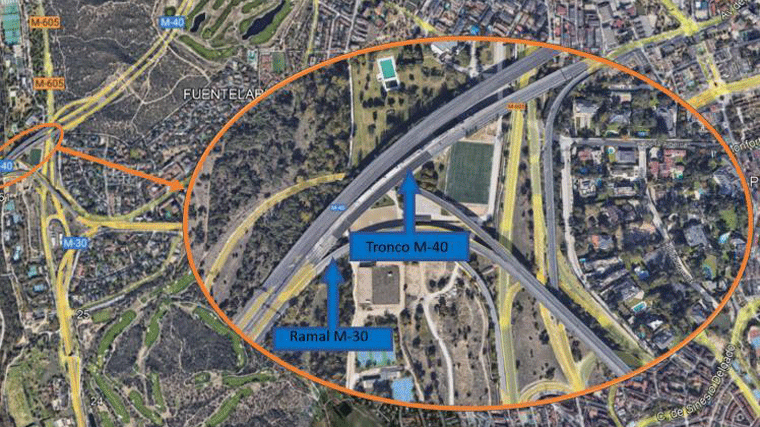 La reparación de la estructura sobre la M-605 y río Manzanares afecta al tráfico nocturno km 51 de M-40