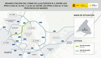 Obras de 19,3 millones mejorarán la M-50 y R-2 en Madrid desde agosto