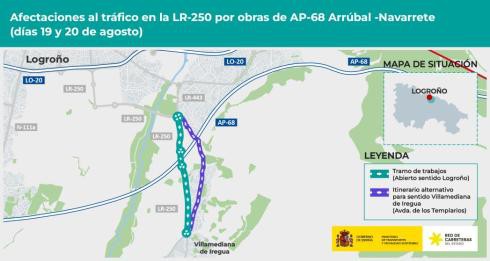 Mejoras en la LR-250: Inician trabajos de firme en enlace con la AP-68