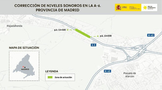 Obras de 2,1 millones para reducir el ruido en la A-6 en Aravaca