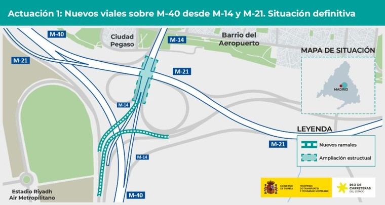 Mejoras viales completadas en el entorno del estadio Metropolitano con 12,8 millones de euros de inversión