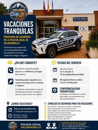 Iniciativa para unas vacaciones seguras en Valdemorillo