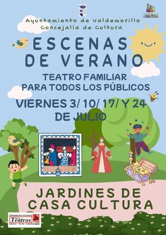 Teatro familiar gratuito en julio en los jardines de la Casa de Cultura