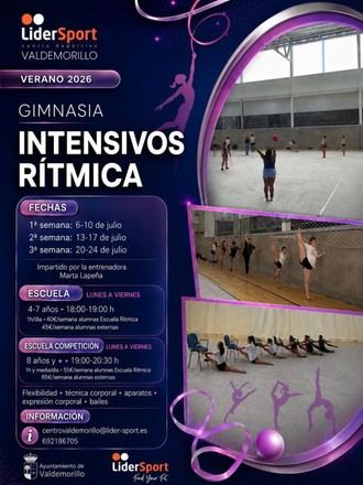 Intensivos de gimnasia rítmica disponibles en julio para todas las edades