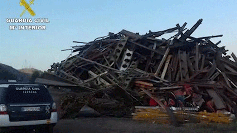 Recuperadas 35 toneladas de segmentos de vía de tren robados