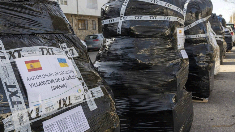 Envían 20 toneladas de productos de primera necesidad a Ucrania