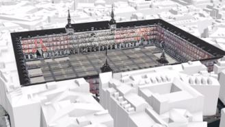 Un visor 3D en la web de Madrid muestra escaneado detallado de la Plaza Mayor