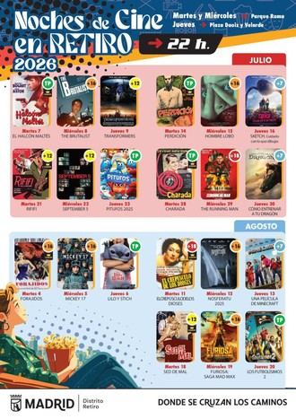 Cine de verano regresa al Retiro con proyecciones gratuitas para todos