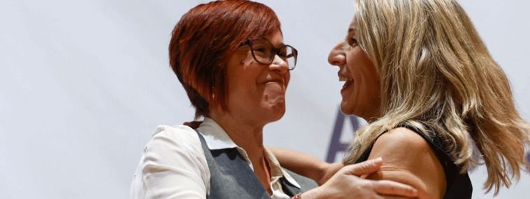 La portavoz de Compromis en el Congreso, Águeda Micó junto a Yolanda Díaz