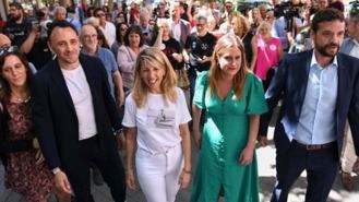 Yolanda reparte juego: Hace campaña con el candidato de Ganar Alcorcón y Sotomayor en Madrid